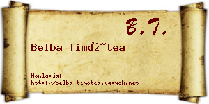Belba Timótea névjegykártya